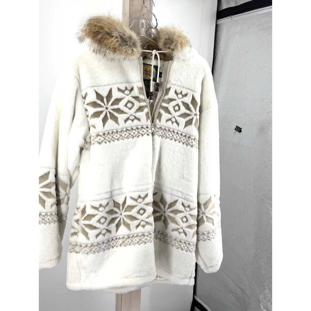 Women’s Cabelas Snowflake Genuine Coyote Fur trim on fur Coat Size Medium